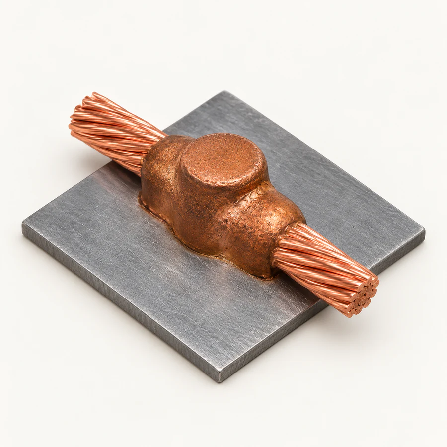 Cable · Surface exothermic weld — Cable run to steel